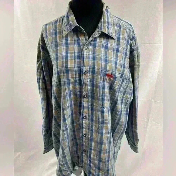 Wolverine Boots And Gear Flannel Long Sleeve Linned Shirt XL Grey & Blue - Picture 1 of 6